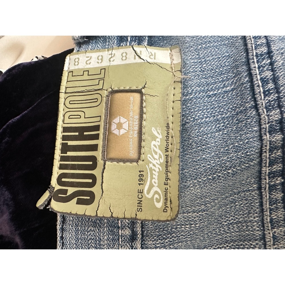Southpole Mens Baggy Denim Shorts Light Wash Blue Y2K Streetwear Size 36 - Picture 6 of 10